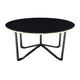 Amyra 3pc Occasional Coffee and End Table Set | Black Glass | Gold BM336355