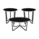 Amyra 3pc Occasional Coffee and End Table Set | Black Glass | Gold