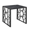Melin 3pc Coffee and End Table Set | Geometric Black Glass Marbled Top BM336357