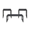 Melin 3pc Coffee and End Table Set | Geometric Black Glass Marbled Top