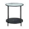 Deena 2pc Coffee and End Table Set | Fluted Glass Top | Black Metal BM336358