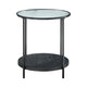 Deena 2pc Coffee and End Table Set | Fluted Glass Top | Black Metal BM336358