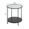 Deena 2pc Coffee and End Table Set | Fluted Glass Top | Black Metal BM336358