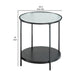 Deena 2pc Coffee and End Table Set | Fluted Glass Top | Black Metal BM336358