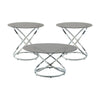 Marlyn 3pc Coffee End Table Set | Black Round Tempered Glass | Chrome