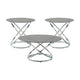Marlyn 3pc Coffee End Table Set | Black Round Tempered Glass | Chrome
