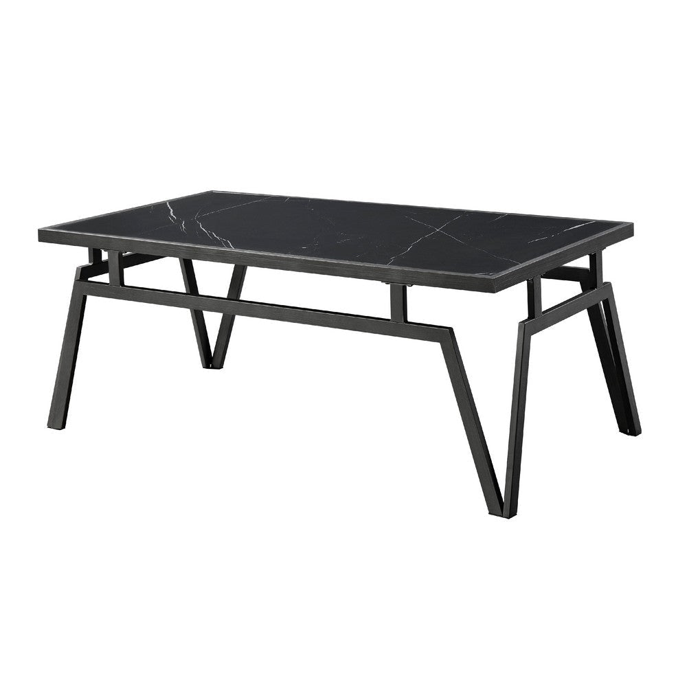 Howie 3pc Coffee and End Table Set | Black Sintered Stone | Bronze BM336360