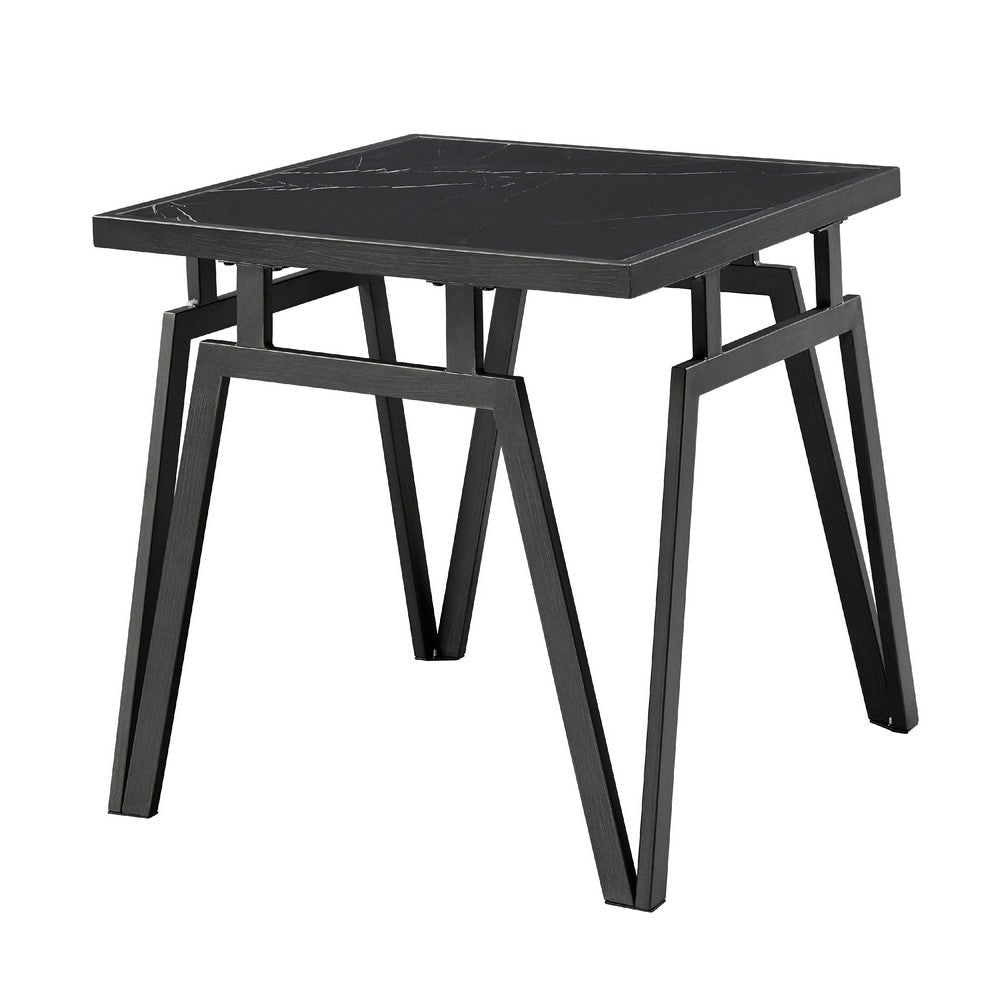 Howie 3pc Coffee and End Table Set | Black Sintered Stone | Bronze BM336360