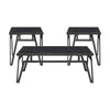 Howie 3pc Coffee and End Table Set | Black Sintered Stone | Bronze