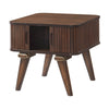 Manny Side End Table | 2 Tambour Doors | A Frame Walnut Brown 24’’ BM336364