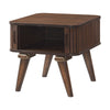 Manny Side End Table | 2 Tambour Doors | A Frame Walnut Brown 24’’ BM336364
