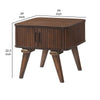 Manny Side End Table | 2 Tambour Doors | A Frame Walnut Brown 24’’ BM336364