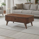 Manny Coffee Table | 2 Tambour Doors | A-Frame Walnut Brown 48"