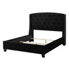 Elle Queen Bed | Tufted Wingback Headboard | Black Velvet Upholstery
