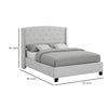 Elle Queen Size Bed | Tufted Wingback Headboard | Dove Gray Upholstery