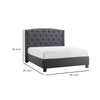 Elle King Size Bed | Tufted Wingback Headboard | Dark Gray Upholstery