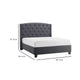 Elle King Size Bed | Tufted Wingback Headboard | Dark Gray Upholstery