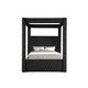Beli King Size Canopy Bed | Tufted Design | Black Velvet Upholstery