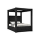 Beli Queen Size Canopy Bed | Tufted Design | Black Velvet Upholstery