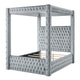 Beli King Size Canopy Bed | Tufted Design | Gray Velvet Upholstery