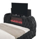 Kery Queen Bed | Lift TV Stand LED Fireplace | Black Velvet Upholstery