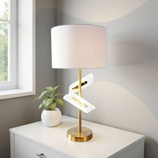 Limy 2pc Table Lamp Set | White Shade | Classic Gold Metal Base | 20"