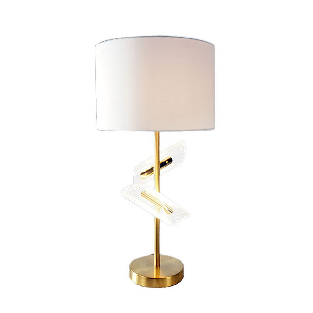 Limy 2pc Table Lamp Set | White Shade | Classic Gold Metal Base | 20"