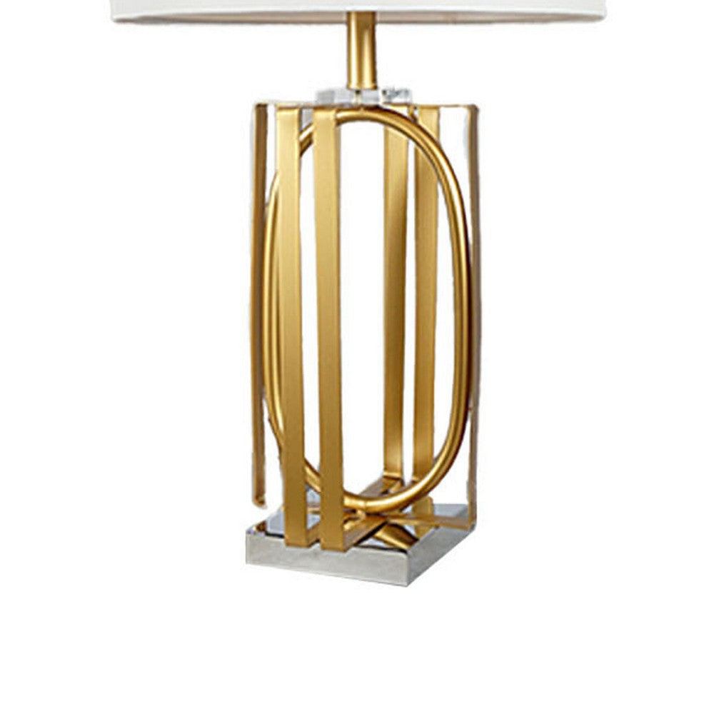Limy 2pc Table Lamp Set | White Shade | Gold and Chrome Base | 29’’ BM336396