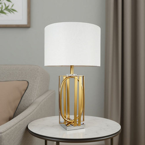 Limy 2pc Table Lamp Set | White Shade | Gold and Chrome Base | 29"