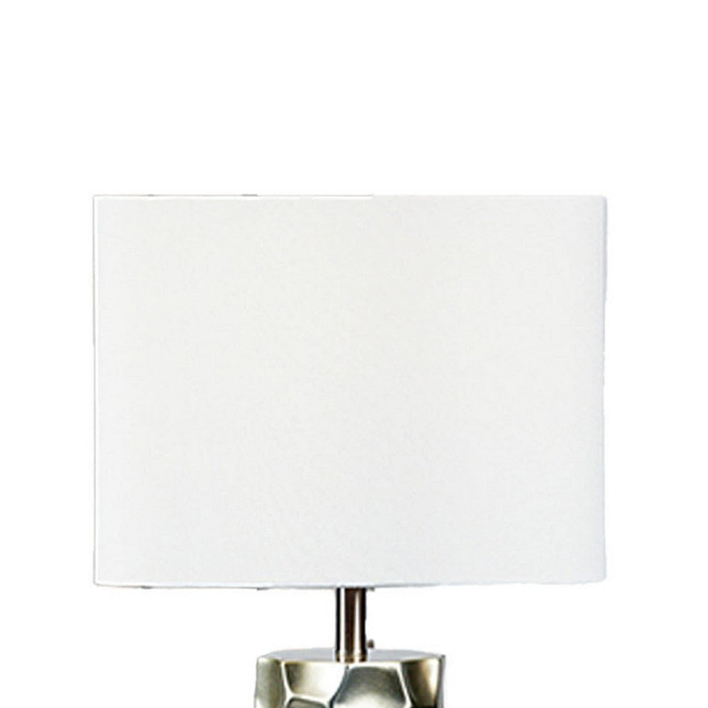 Limy 2pc Table Lamp Set | White Shade | Silver Metal Resin Base | 29’’ BM336397