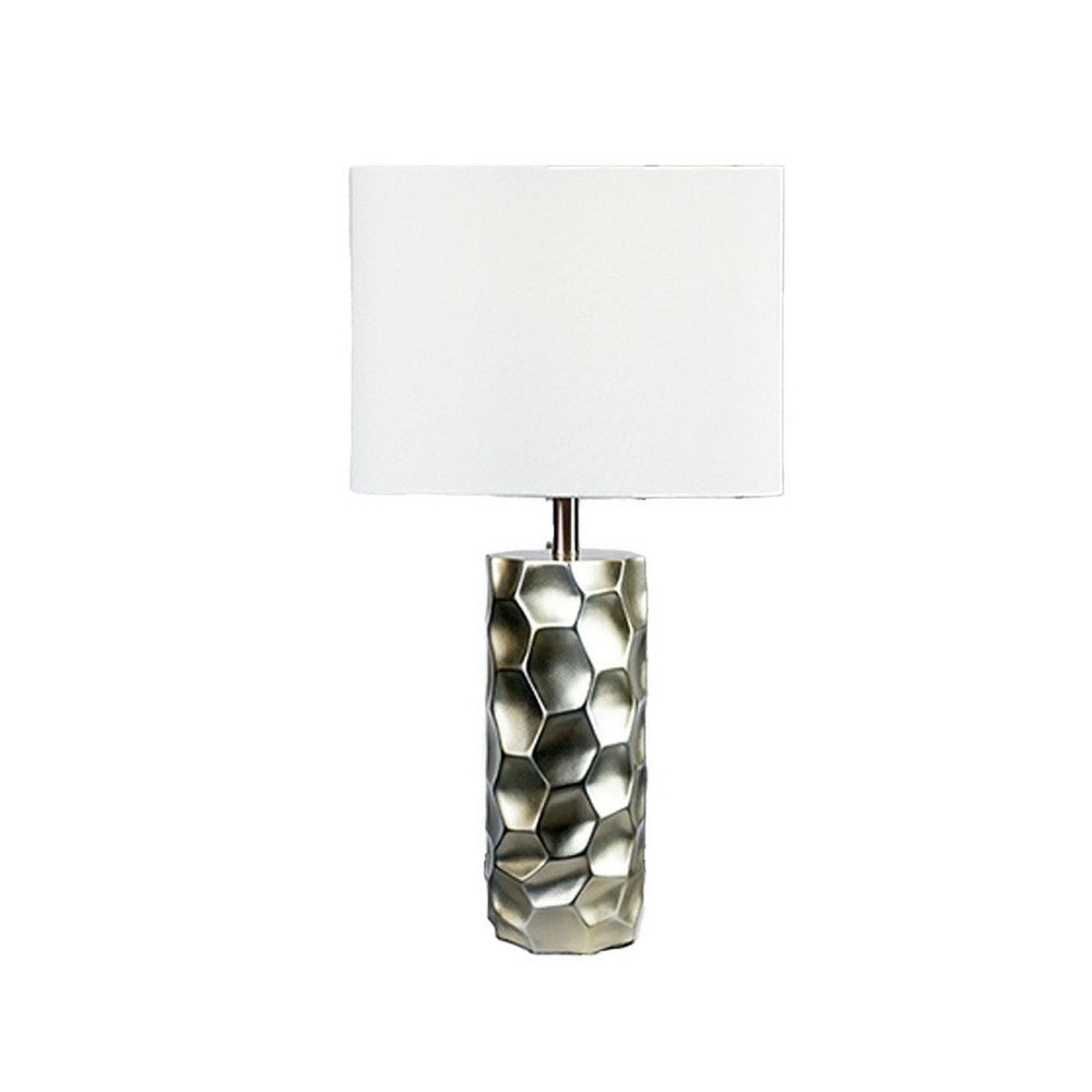 Limy 2pc Table Lamp Set | White Shade | Silver Metal Resin Base | 29"