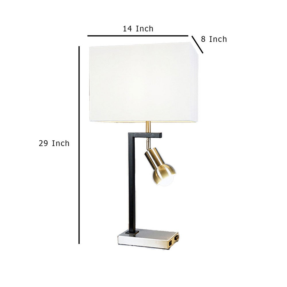 Limy 2pc Table Lamp Set | White Shade | Chrome and Black Frame | 29’’ BM336398
