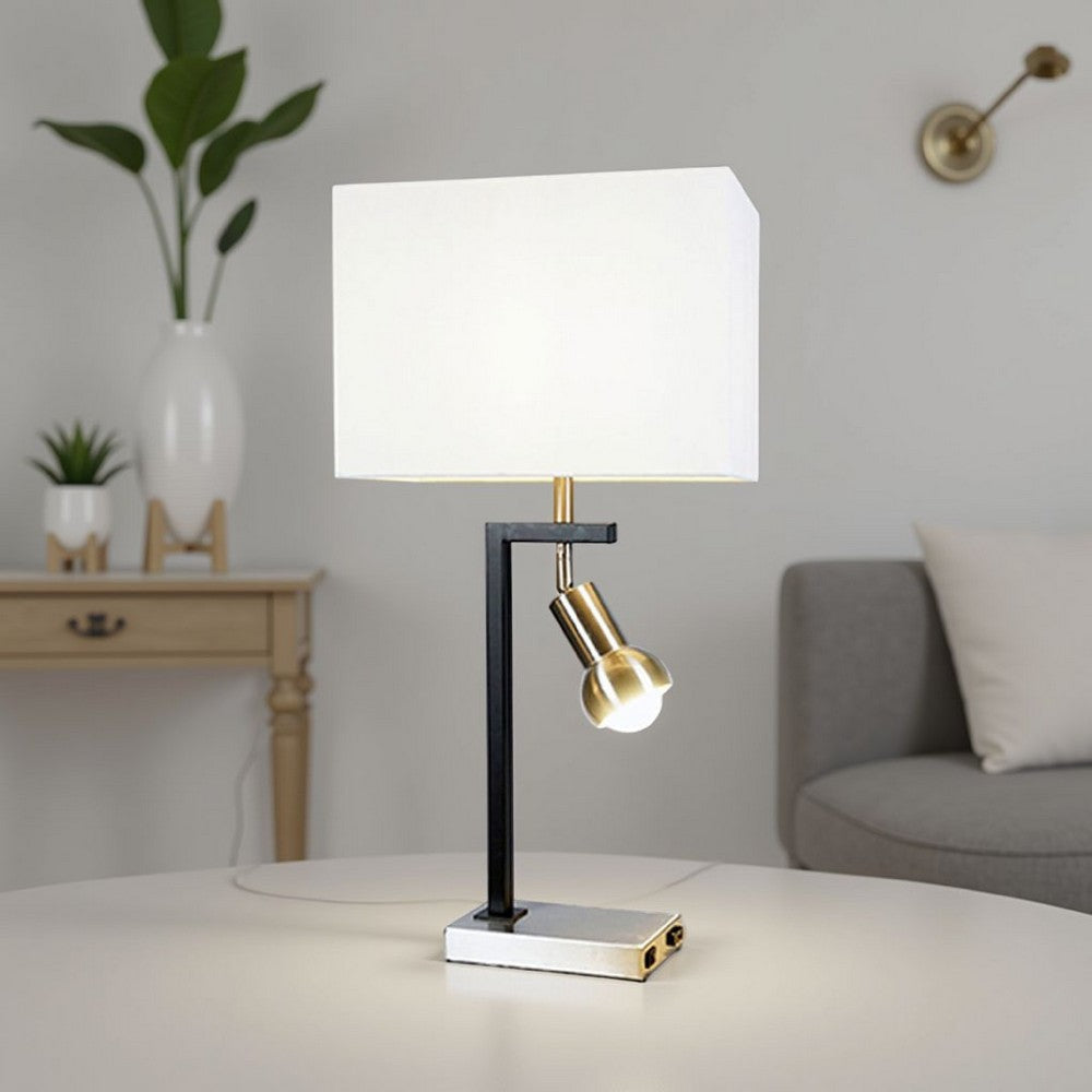 Limy 2pc Table Lamp Set | White Shade | Chrome and Black Frame | 29"