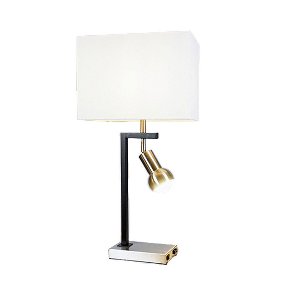 Limy 2pc Table Lamp Set | White Shade | Chrome and Black Frame | 29"