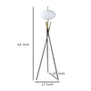 Azy Floor Lamp | Frosted White Shade | Tripod Base | Black Gold | 64’’ BM336399
