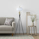 Azy Floor Lamp | Frosted White Shade | Tripod Base | Black Gold | 64"