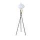 Azy Floor Lamp | Frosted White Shade | Tripod Base | Black Gold | 64"