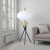 Azy Table Lamp | Frosted White Shade | Tripod Base | Black Gold | 30"