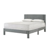 Cery Full Size Platform Bed | Light Gray Upholstery Textured Headboard