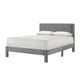Cery Full Size Platform Bed | Light Gray Upholstery Textured Headboard