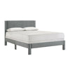 Cery Full Size Platform Bed | Light Gray Upholstery Textured Headboard