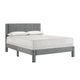 Cery Full Size Platform Bed | Light Gray Upholstery Textured Headboard