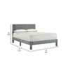Cery Full Size Platform Bed | Light Gray Upholstery Textured Headboard