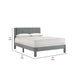 Cery Full Size Platform Bed | Light Gray Upholstery Textured Headboard