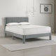 Cery Full Size Platform Bed | Light Gray Upholstery Textured Headboard