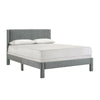 Cery Queen Platform Bed | Light Gray Upholstery Textured Headboard