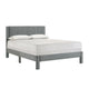 Cery Queen Platform Bed | Light Gray Upholstery Textured Headboard