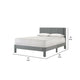 Cery Queen Platform Bed | Light Gray Upholstery Textured Headboard