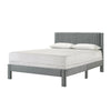 Cery Queen Platform Bed | Light Gray Upholstery Textured Headboard