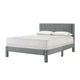 Cery Queen Platform Bed | Light Gray Upholstery Textured Headboard